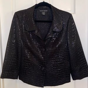 Scott Taylor Black & Silver Metallic Bracelet Sleeve Jacket